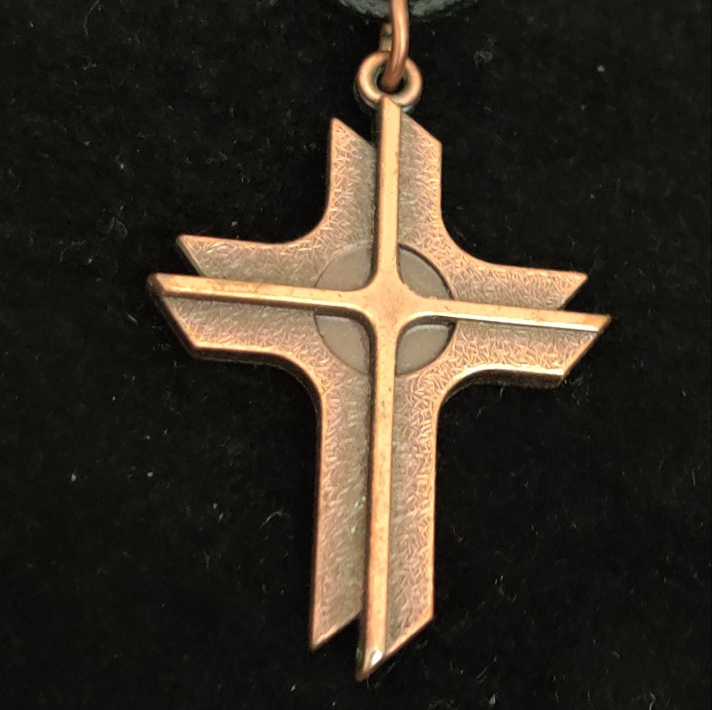 Vintage Modernist Copper Cross - Picture 9 of 11